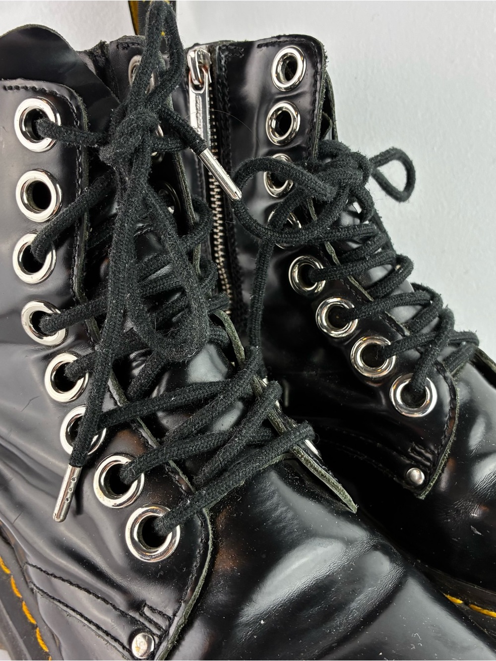 Dr. Martens Jadon Max Platform Black Patent Leather Boots - Picture 2 of 7